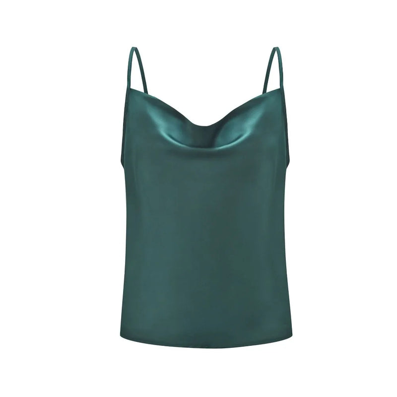 Top Feminino de Cetim - Camiseta Regata de Verão