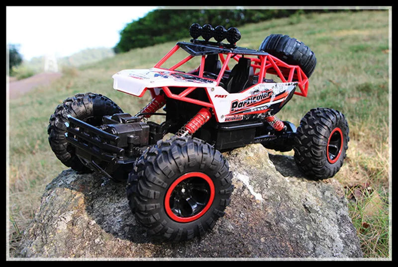 Carro RC 4WD com Luzes LED - Controle Remoto 2.4G, Off-Road, Escala 1:12/1:16