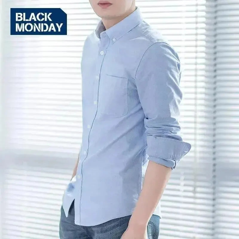 Camisa Oxford Masculina de Manga Longa: Sofisticação e Estilo em Cada Detalhe