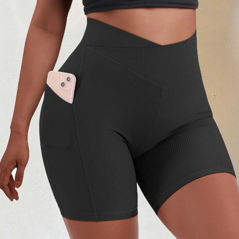 Shorts de Yoga com Cintura Alta e Efeito Scrunch Butt