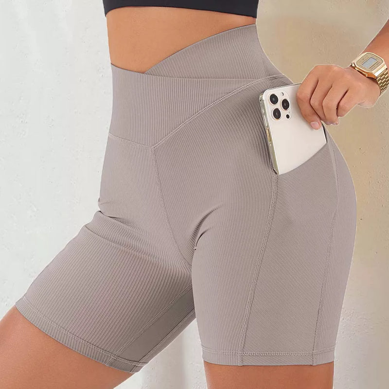 Shorts de Yoga com Cintura Alta e Efeito Scrunch Butt